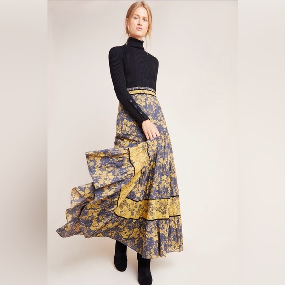 Anthropologie Dresses & Skirts - NEW Anthropology Carolina K Midnight Maxi Skirt - Size M